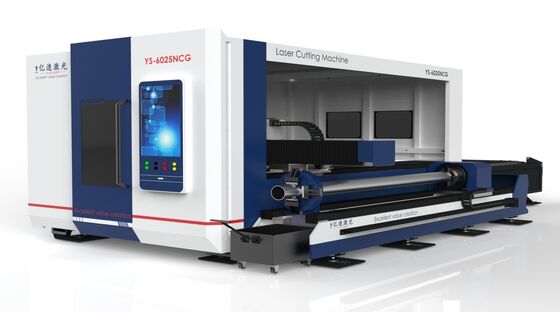 গুণ  Integrated Fiber Laser Cutting Machine With Large-scale Exchange Table And Surrounding Tube Plate কারখানা